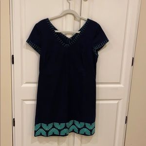 Vineyard Vines Structured Navy & Teal Dress